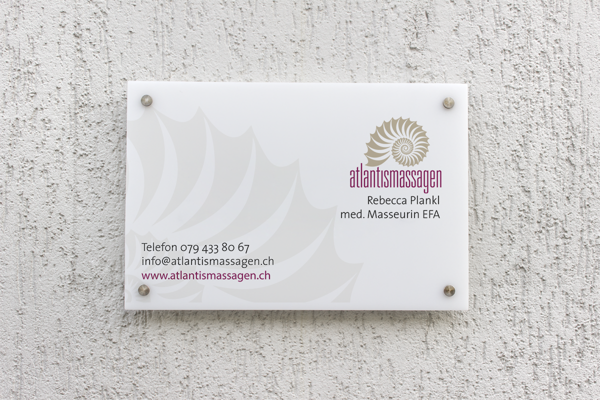 Atlantismassagen Schild